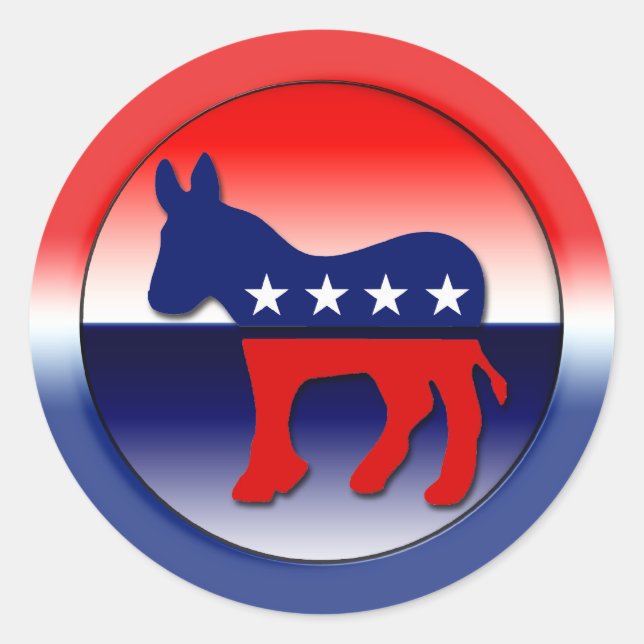 Democratic Party Symbol Classic Round Sticker (Front)