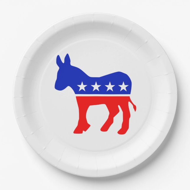 Democratic Party Symbol Paper Plate (Front)