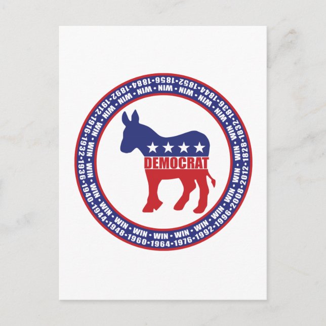 Democratic Party Wins Invitation Postcard (Front)