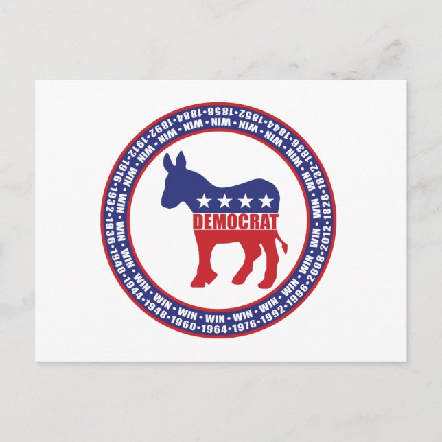 Democratic Party Wins Postcard (Front)