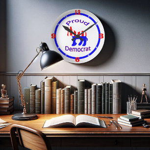 Democratic Pride - Patriotic Round Clock