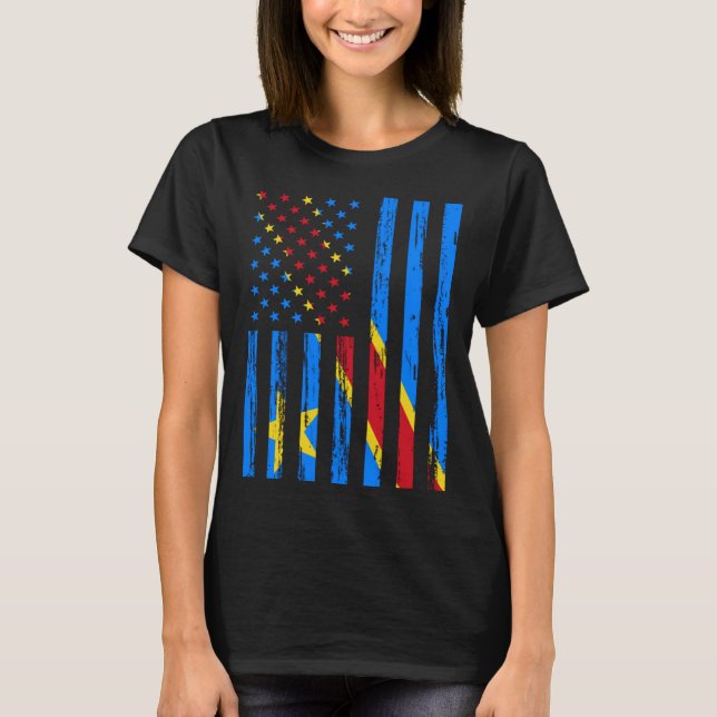 Democratic Republic Congo Flag America US It is in T-Shirt (Front)