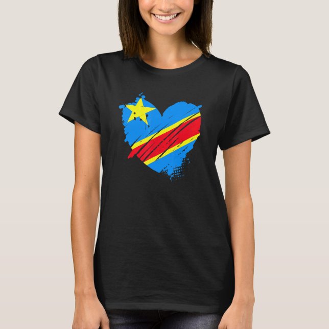 Democratic Republic Congo Flag I Love It Is In My  T-Shirt (Front)