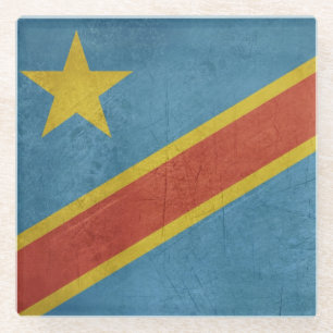 Democratic Republic of Congo Flag Glass Coaster