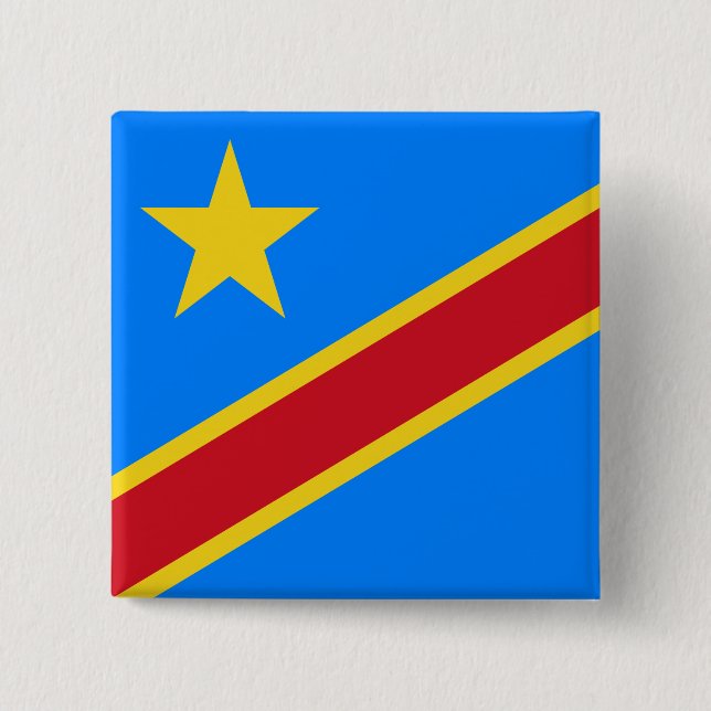 Democratic Republic of the Congo Flag 15 Cm Square Badge (Front)