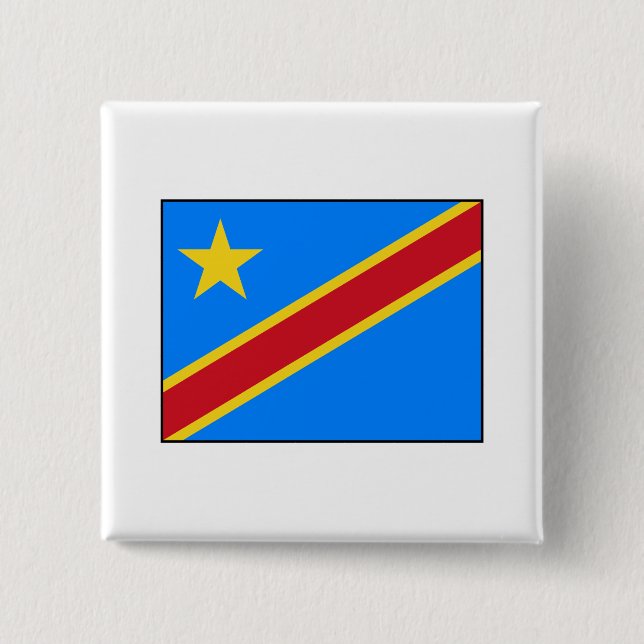 Democratic Republic of the Congo Flag 15 Cm Square Badge (Front)