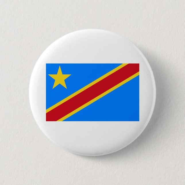 Democratic Republic Of The Congo Flag 6 Cm Round Badge (Front)