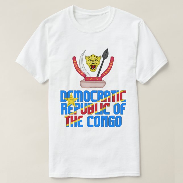 Democratic Republic of the Congo Flag and Coat T-Shirt (Design Front)