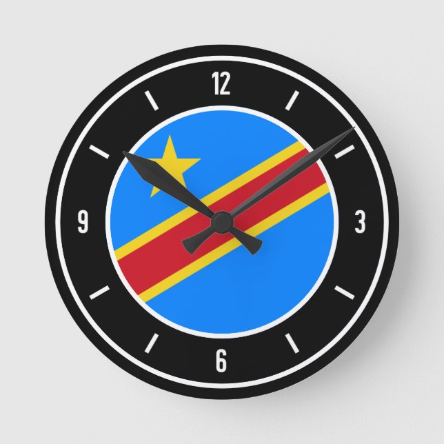 Democratic Republic of the Congo Flag Elegant Round Clock (Front)