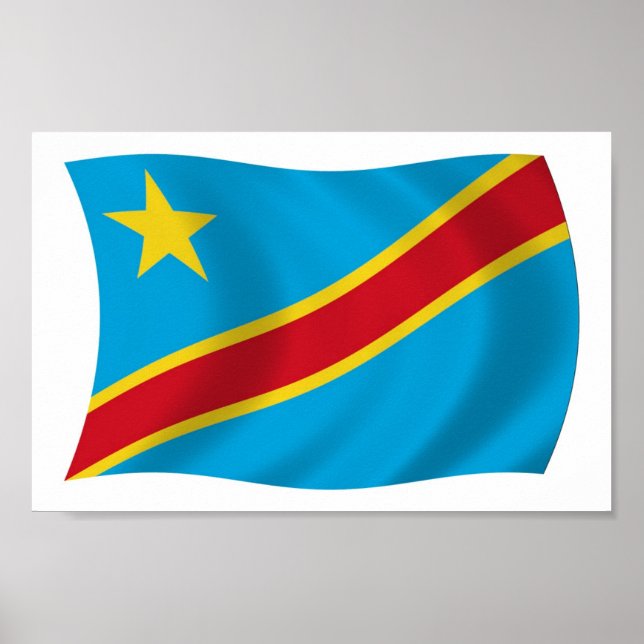 Democratic Republic of the Congo Flag Poster Print (Front)