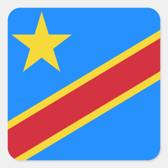 Democratic Republic of the Congo Flag Square Sticker (Front)