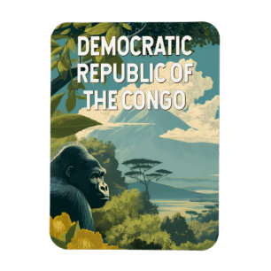 Democratic Republic of the Congo Illustration Magnet
