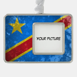 Democratic Republic of the Congo Silver Plated Framed Ornament