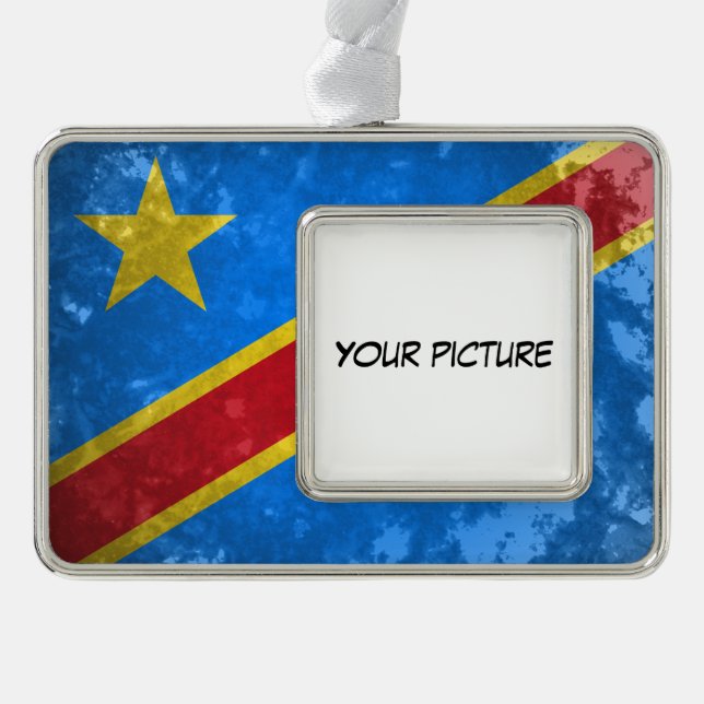 Democratic Republic of the Congo Silver Plated Framed Ornament (Front)