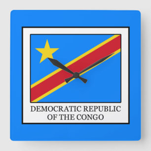 Democratic Republic of the Congo Square Wall Clock