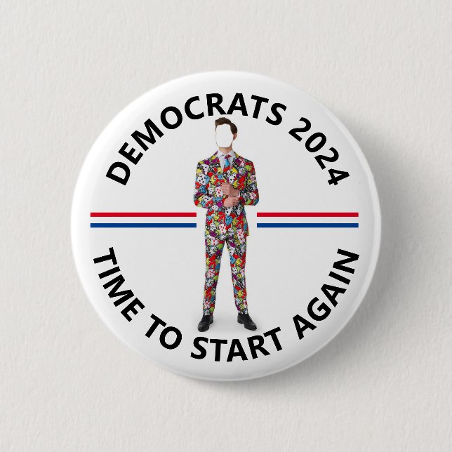 Democrats 2024 6 cm round badge (Front)