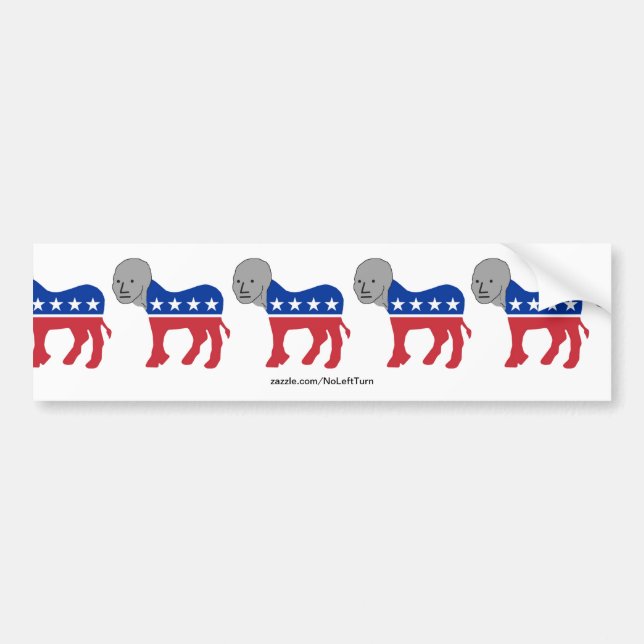 Democrats Are A Herd Of NPC Bumper Sticker (Front)