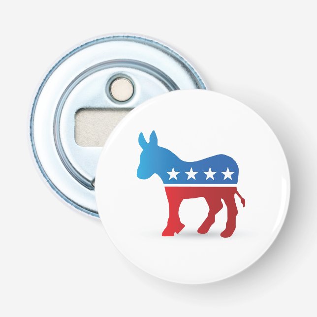 Democrats Donkey Button Bottle Opener (Front)