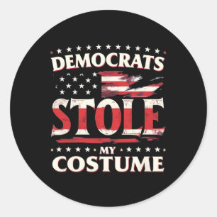 Democrats Stole My Costume Trump 2024 Halloween Co Classic Round Sticker