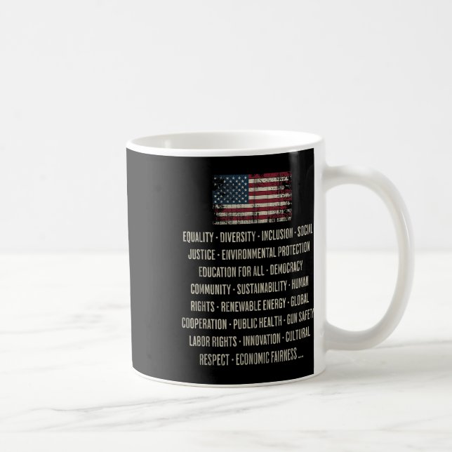 Democrats Values Equality Diversity Education  Coffee Mug (Right)