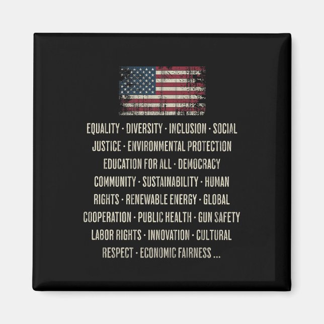 Democrats Values Equality Diversity Education Prem Magnet (Front)