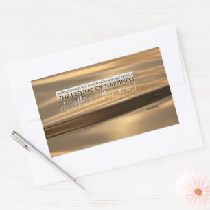 Democritus Inspirational Quote "Happiness" Rectangular Sticker