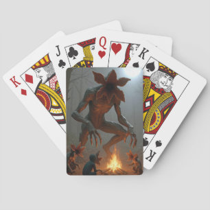 Demogorgon Creatures Around a Campfire Playing Cards