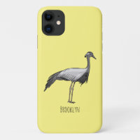 Demoiselle crane bird cartoon illustration
