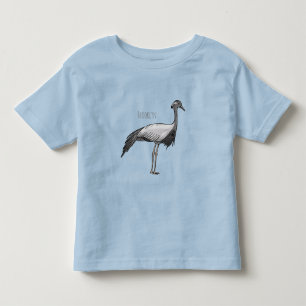 Demoiselle crane bird cartoon illustration toddler T-Shirt