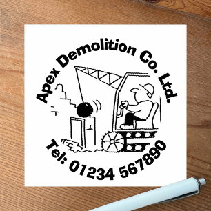 Demolition Contractors Business. Rubber Stamp