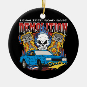 Demolition Derby Ceramic Ornament