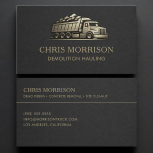 Demolition Hauling Services Professional Business Card