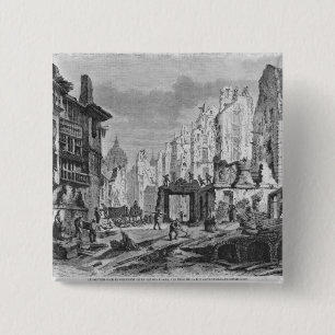 Demolitions for the building of Rue des Ecoles 15 Cm Square Badge