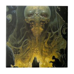 Demon Alien Underworld Creature Ceramic Tile