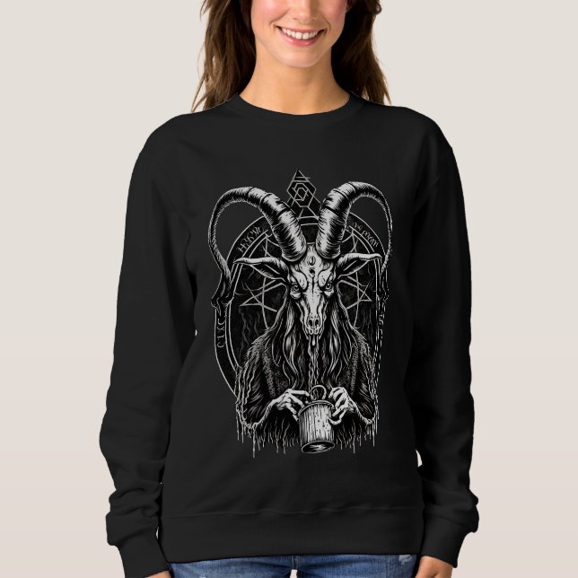 Demon Baphomet  Occult Gothic and Witchcraft Sweatshirt (Front)