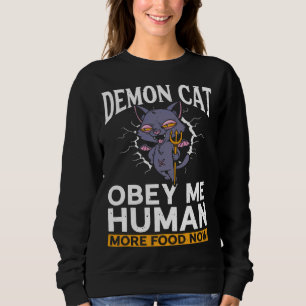 Demon Cat  Satanic Witchcraft Baphomet Gothic Occu Sweatshirt