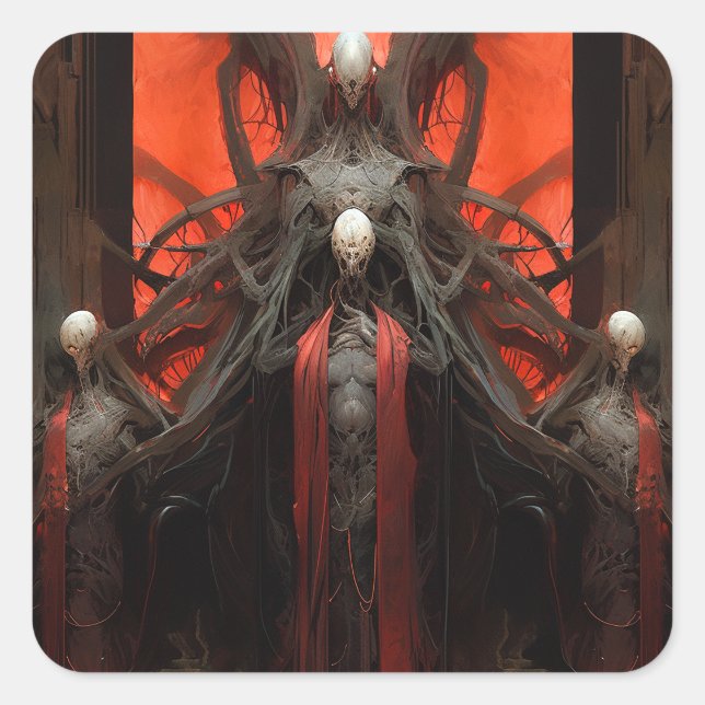Demon Creatures Dark Fantasy Horror Square Sticker (Front)