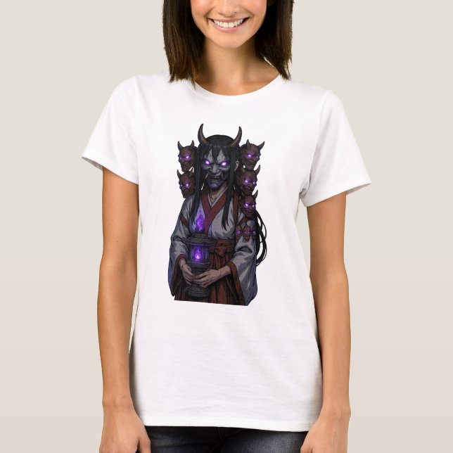 Demon Cyberpunk Anime Girl T-Shirt (Front)