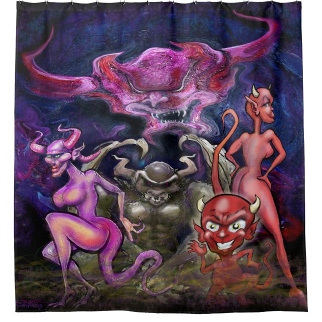 Demon Dance Shower Curtain (Front)