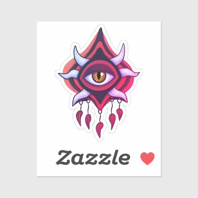 Demon Eye - Whimsigoth Horror Art in Pink (Sheet)