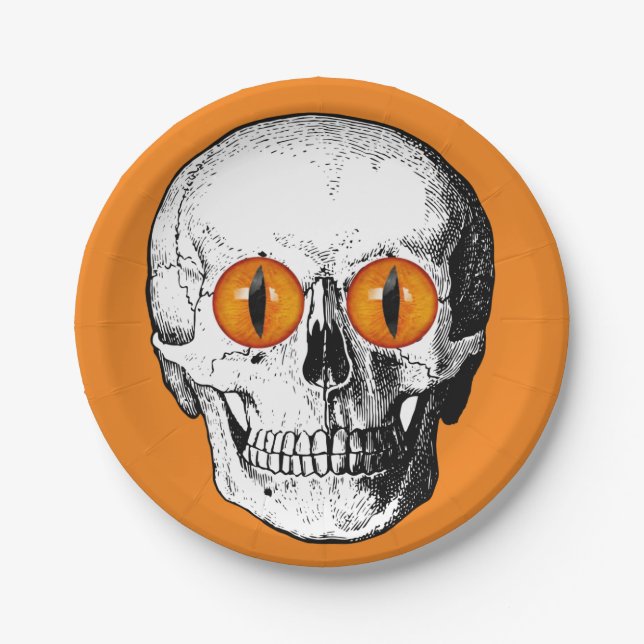 Demon Eyed Skull Paper Plate (Front)