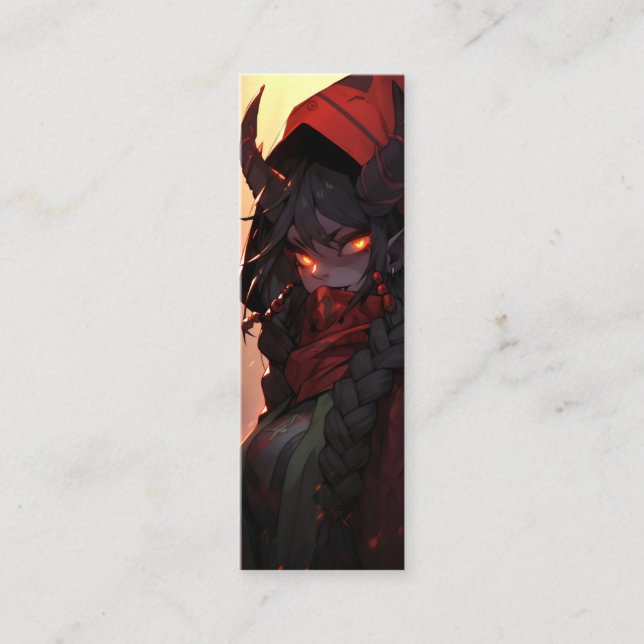 Demon Girl Anime Mini Business Card (Front)