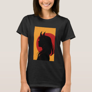 Demon Girl Halloween Goth Gothic Spooky Season Wom T-Shirt