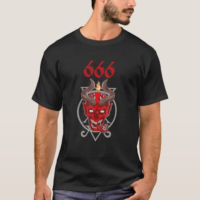 Demon Grunge Hell Devil Skull Occultism Hail Satan T-Shirt (Front)