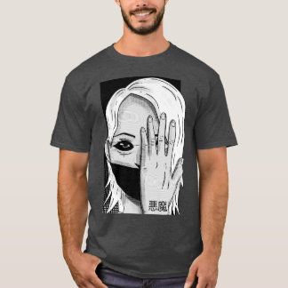 Demon in Japanese Esthetic Horror Girl Anime Mang T-Shirt