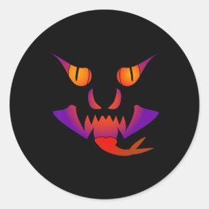 Demon Jack O Lantern Classic Round Sticker
