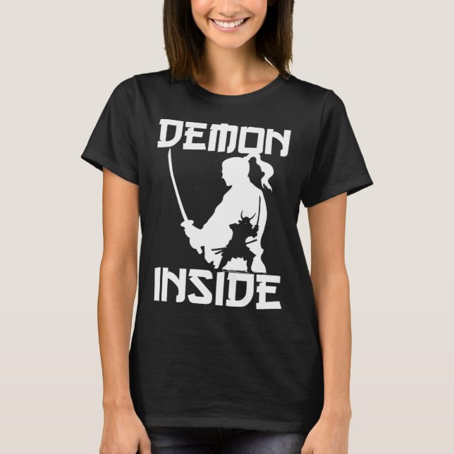Demon Japanese Warrior Samurai Katana Sword Japan  T-Shirt (Front)