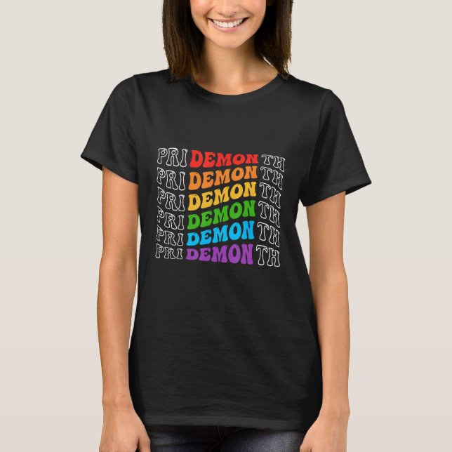 Demon LGBT Gay Pride Month LGBTQ Proud Transgender T-Shirt (Front)