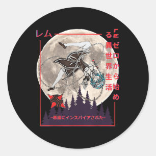 Demon Maid Japanese Anime Manga Style Classic Round Sticker