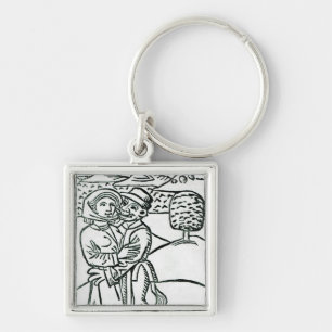 Demon Making Love to a Witch Key Ring
